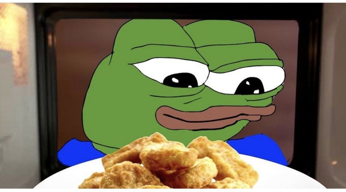 Pepe watching nuggets in the microwave