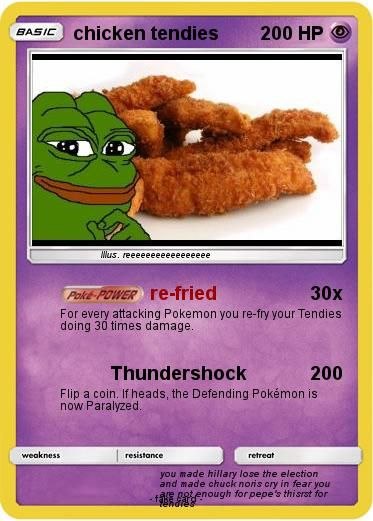 Chicken tendies trading card