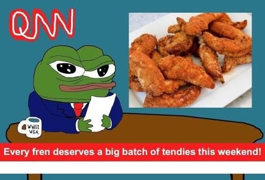 QNN anchor Pepe with a plate of tenders