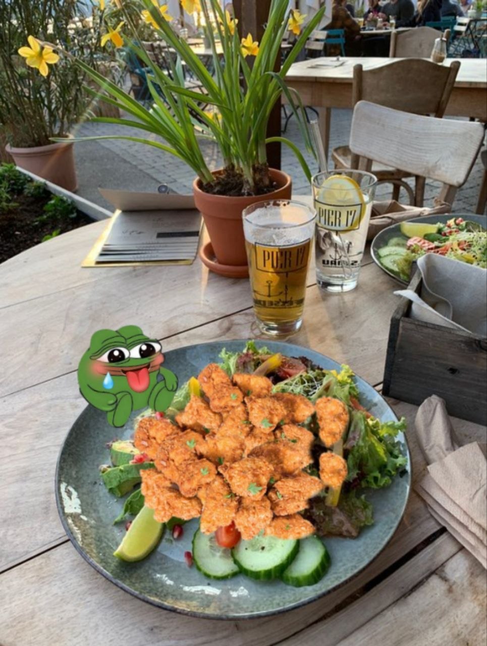 Pepe with a chicken salad